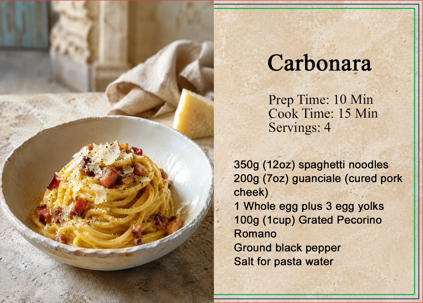 Carbonara recipe front