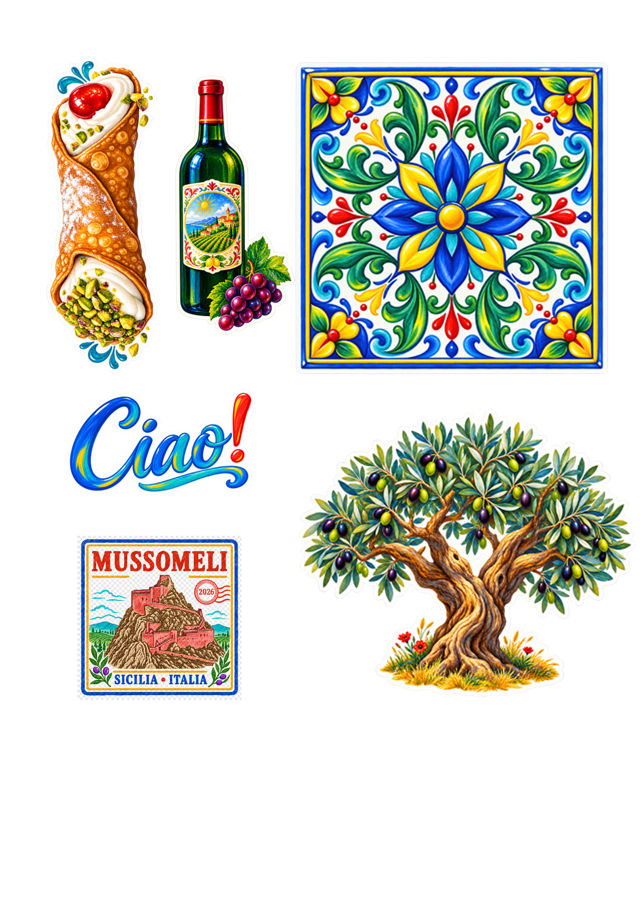 Mussomeli sticker sheet